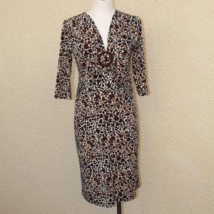 Leopard Print V-Neck Dress